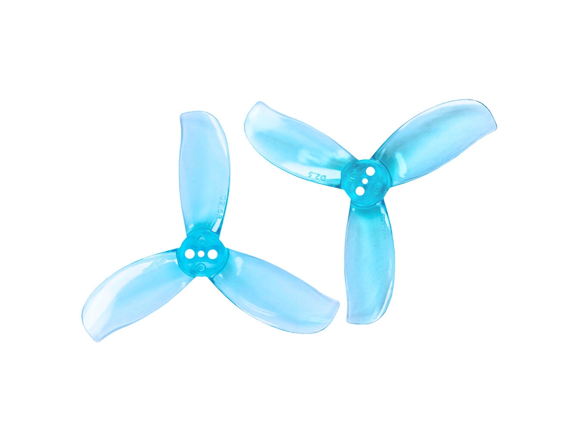 Azul Transparente 4 Pares Hélice Gemfan D2.5 3 2524 2.5" 3 Pás Pc Eixo 1.5mm 3 Furos Dji O4 Hd Vtx 1404 4600kv Drones Corrida Fpv MDUG
