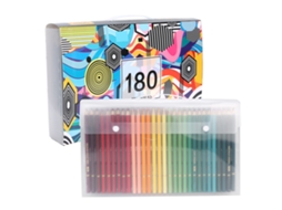 Lápis de Cor Profissionais, 180 Cores, Mina Macia, para Desenho Artístico, Ideal para Crianças e Adultos, Esboços e Pinturas AQUAFORGE