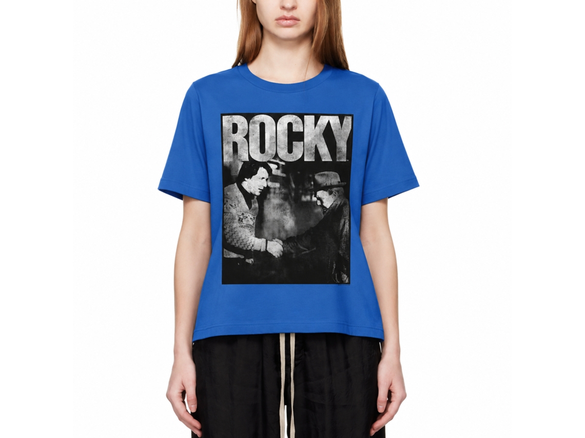 Rockinstone Rocky Movie Handshake Solid Royal Adult T-shirt Size:xxxl