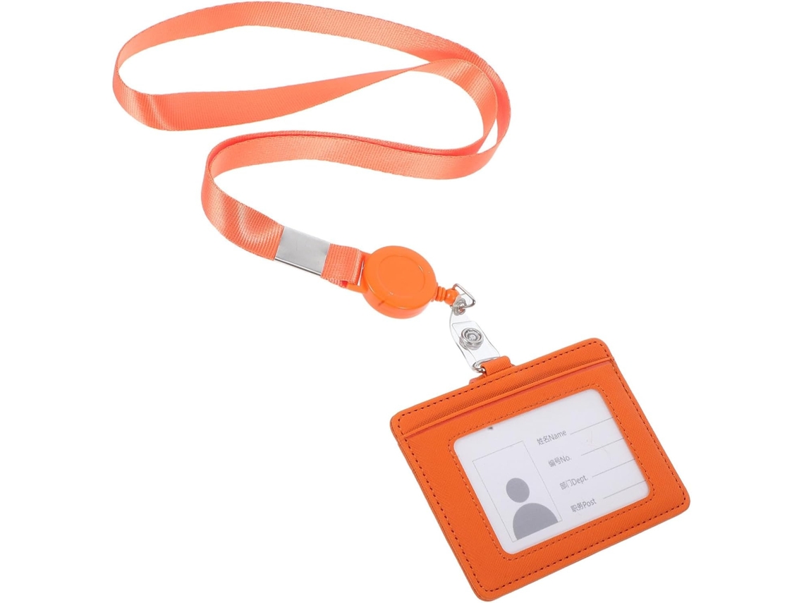 Lurelia Porta-crachá Retrátil Ajustável Horizontal Em Couro Pu Dourado Para Escritório E Eventos