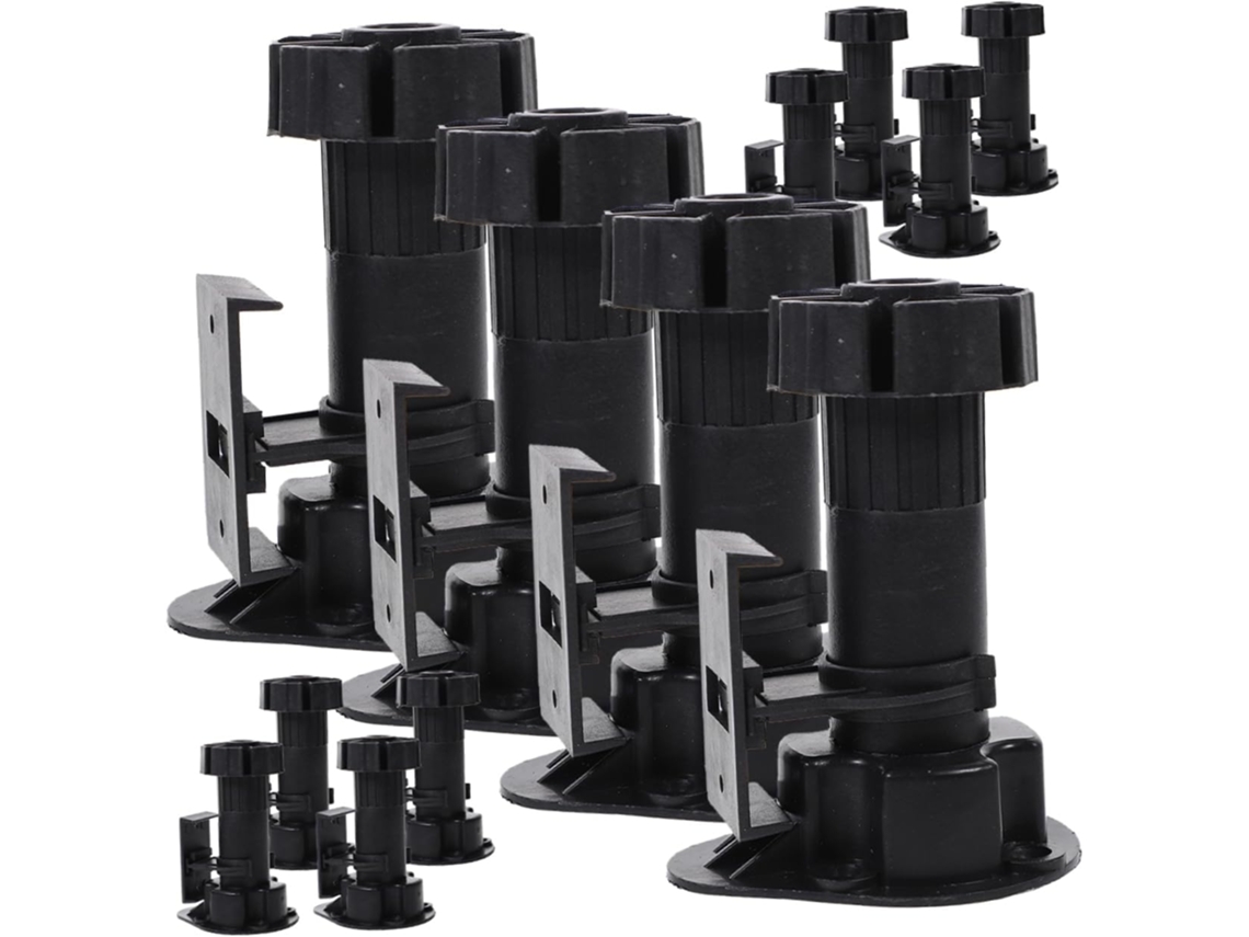 Conjunto De 12 Pés Niveladores Ajustáveis Para Móveis Alta Resistência, Ideais Para Armários, Mesas E Outros Móveis