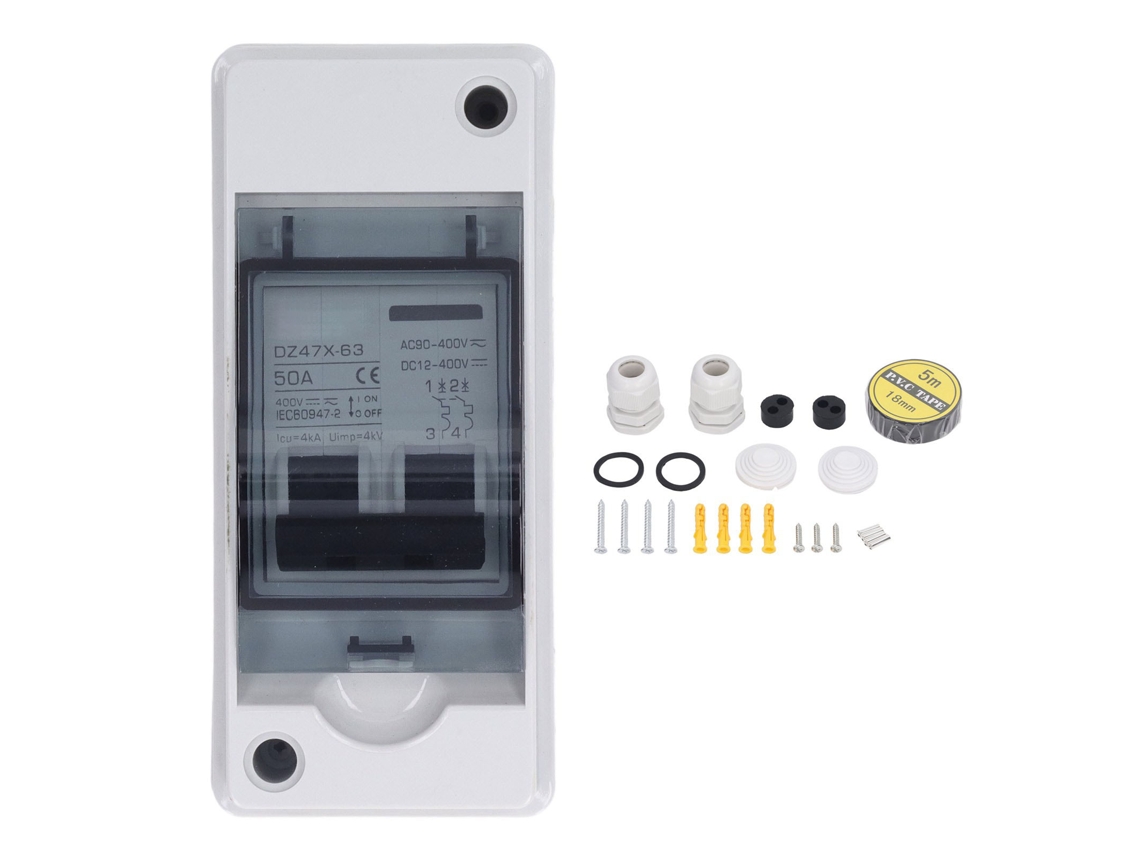 Interruptor de Circuito Miniatura 50a Impermeável 2p Dc para Sistema Solar Pv | S/MARCA