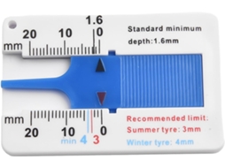 Medidor De Profundidade Sulco Pneus Em Plástico, 0-20 Mm, Régua Com