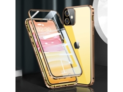 Lente Para Telefone Metálica Completa Instalação Para Iphone 12 Mini Magnética Dourado