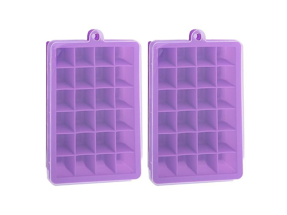 Moldes De Gelo Versáteis Para Drinks, Café E Frutas - Design Elegante E Hermeticamente Fechado Roxo
