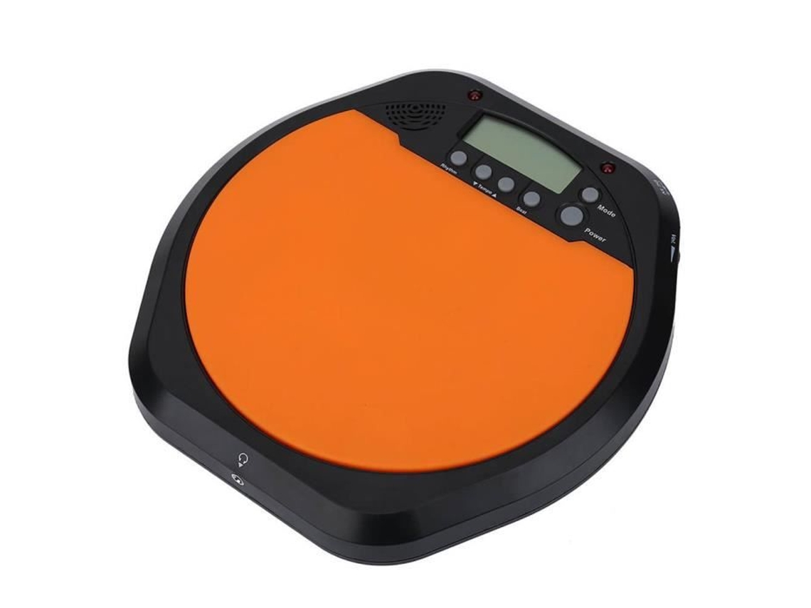 Almofada de Percussão Digital Metrônomo de Prática de Treinamento de Baterista Eletrônico Digital com Fone de Ouvido