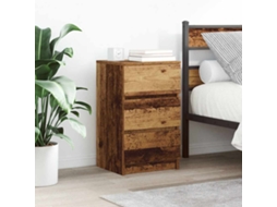 Vidaxl Mesa De Cabeceira Com 3 Gavetas 39x35x65 Cm Madeira Velha