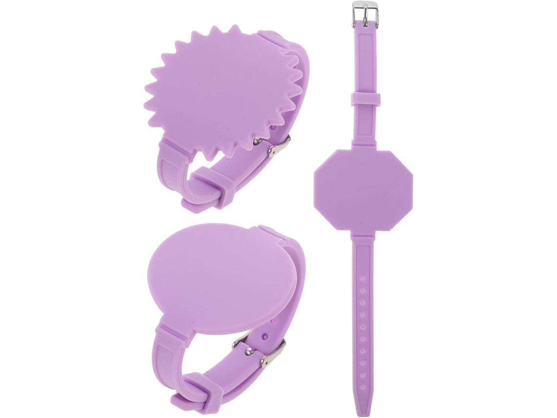 Lote De 3 Pulseiras Mémo Infirmière En Silicone Réutilizables Violets Surface Effaçable Pour Notes Rapides