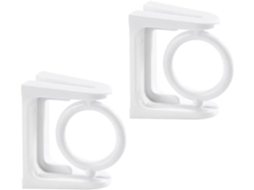 Conjunto De 2 Suportes Adesivos Para Barra Cortina Chuveiro, Em Abs Branco, Resistentes, Para Fixação Na Parede