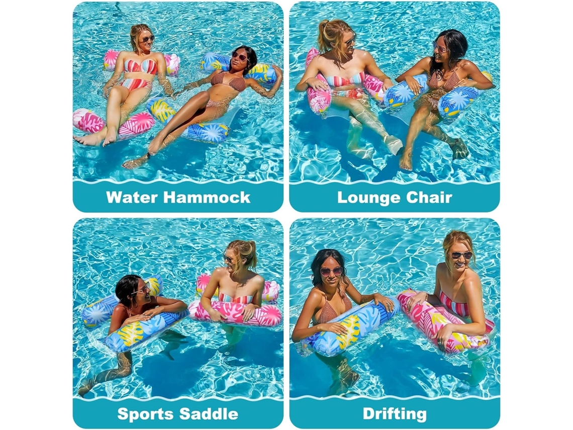 Boia De Piscina Dobrável Portátil 4 Em 1, 2 Peças, Ideal Para Férias Na Praia.