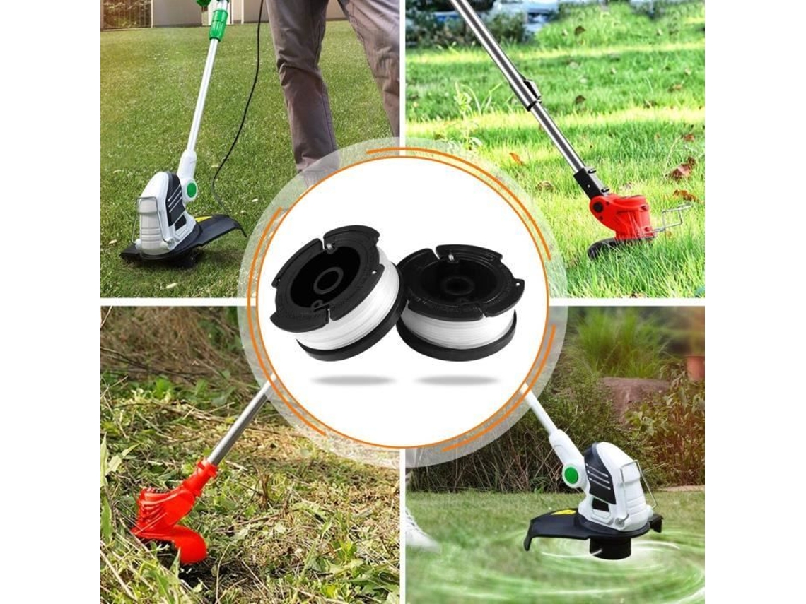 Carretel de linha de cortador de escova de 6 peças com 1 capa de carretel e 1 mola, aparador de carretel de linha para aparador Black and Decker