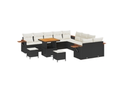 Conjunto 17 Móveis De Jardim Vidaxl Preto Vime Pe (289 X 289 X 85 Cm)