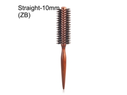(estilo B10mm) Pente Redondo Com Cabo De Madeira, Padrão Diagonal Para Cabelos Lisos, Pente Redondo Para Cachos Com Cerdas De Javali