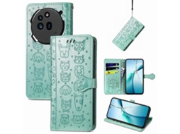 Capa De Couro Com Relevo De Gato E Cachorro Para Celular Nothing Phone 3a Pro