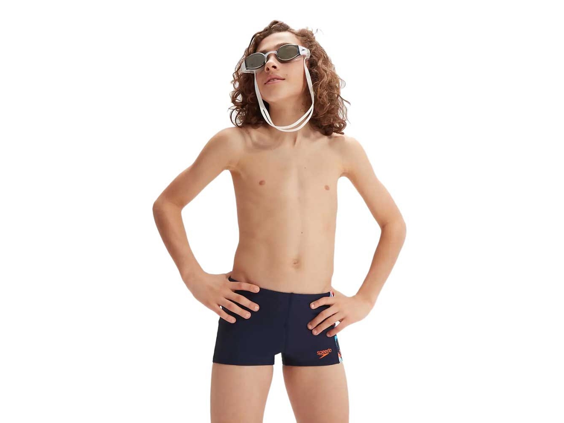 Boxer de Natação Allover Panel Azul 11-12 Years Rapazspeedo