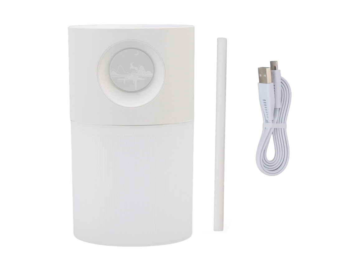Humidificador Portátil Silencioso, Recarregável com Luz Noturna, 350ml para casa e escritório, branco LAXISCREED