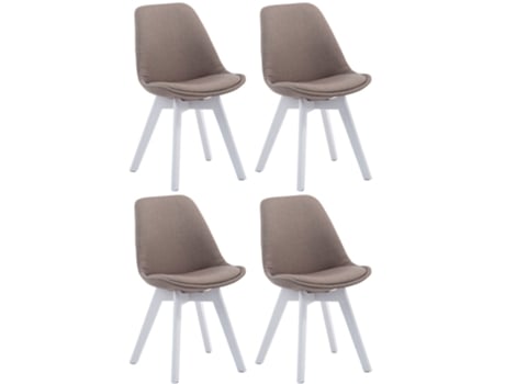 Conjunto de 4 cadeiras de visita em tecido Borneo V2 cinzento/branco CLP