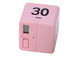Relógio Cubo Com 4 Níveis De Regulação, Alarme Ajustável, Rosa, 6.6x6.6 Cm