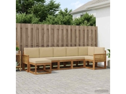 Vidaxl Conjunto De Sofás Para Exterior 7 Unid. Natural E Bege