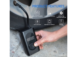Bomba Insuflável Semi Fios 150psi, 15 Cilindros, 2000mAh*2, Visor LCD Digital para Carros, Bicicletas, Veículos Elétricos e Motocicletas