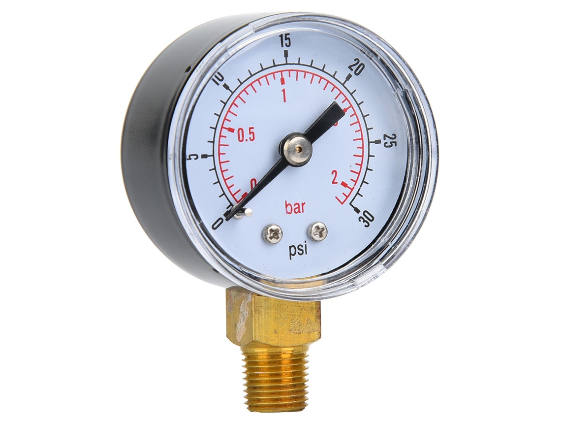 Laxiscreed Manómetro Mecânico Para Ar, Óleo E Água, Conexão Inferior 1/8" Bspt