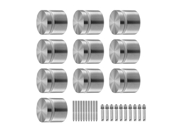 Braçadeira de Vidro VEVOR 10 Pcs Suporte de Trilhos Quadrados para Vidro Prata de 0 31 Polegadas-0 62 Polegadas