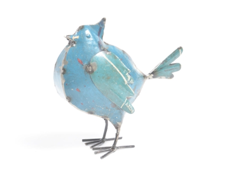 Peça Decorativa LUV SAFFRON Recycled Iron Blue Bird Tabletop Decorative