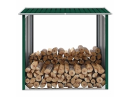 Vidaxl Abrigo Para Arrumação De Troncos Aço 172x91x154 Cm Verde