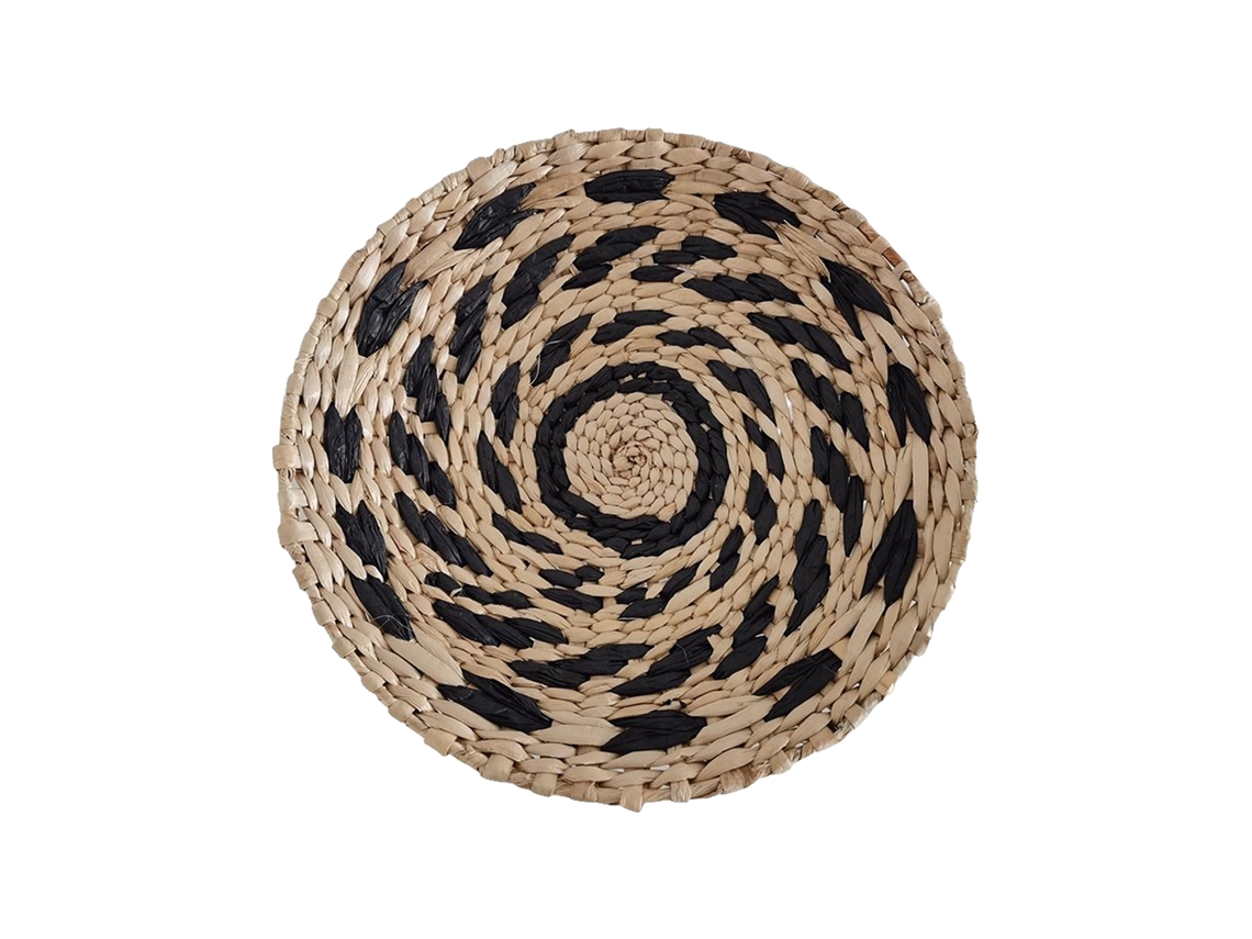 Decoração Parede Palha Tecida Estilo Boêmio 25cm