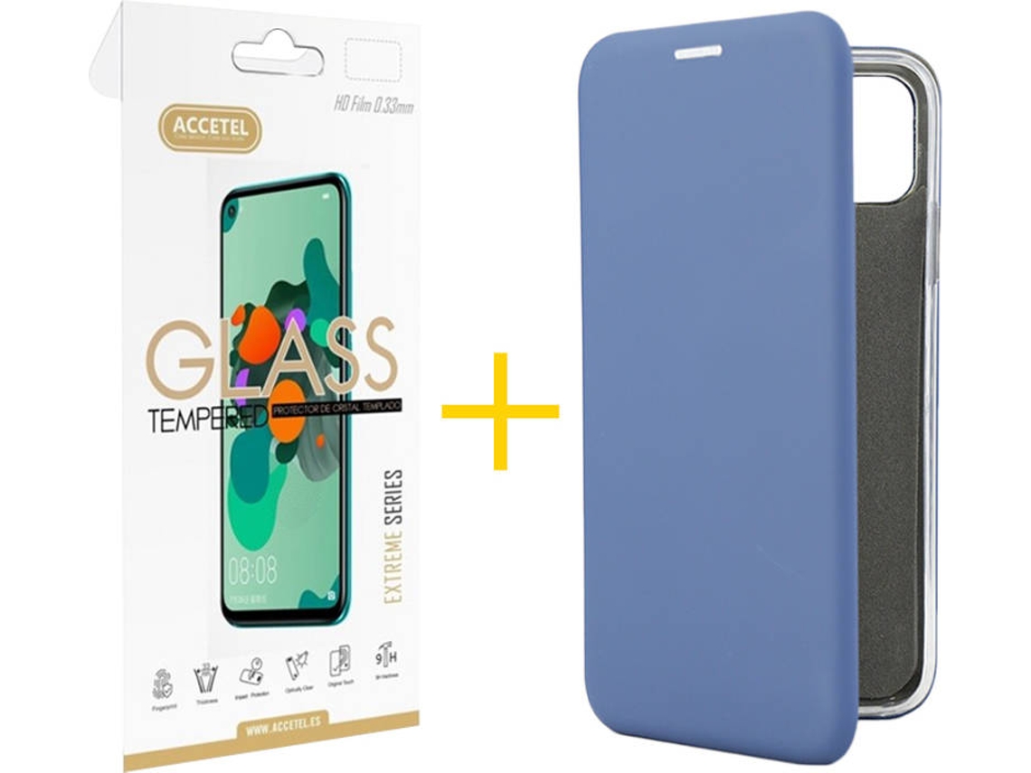 Kit Capa + Película iPhone 11 Pro Skyhe PRM Flip Cover Azul