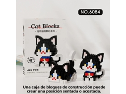 Brinquedo de Blocos de Montar: Gato Laranja Miau Miau com Vaca Prateada em Degradê MDUG (estilo 8)