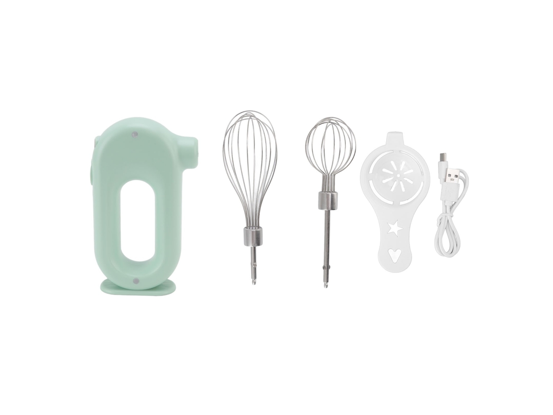 Batedeira Elétrica Manual De 3 Velocidades, Verde, 5v 20w, Alça Antiderrapante, Batedor Leite Portátil