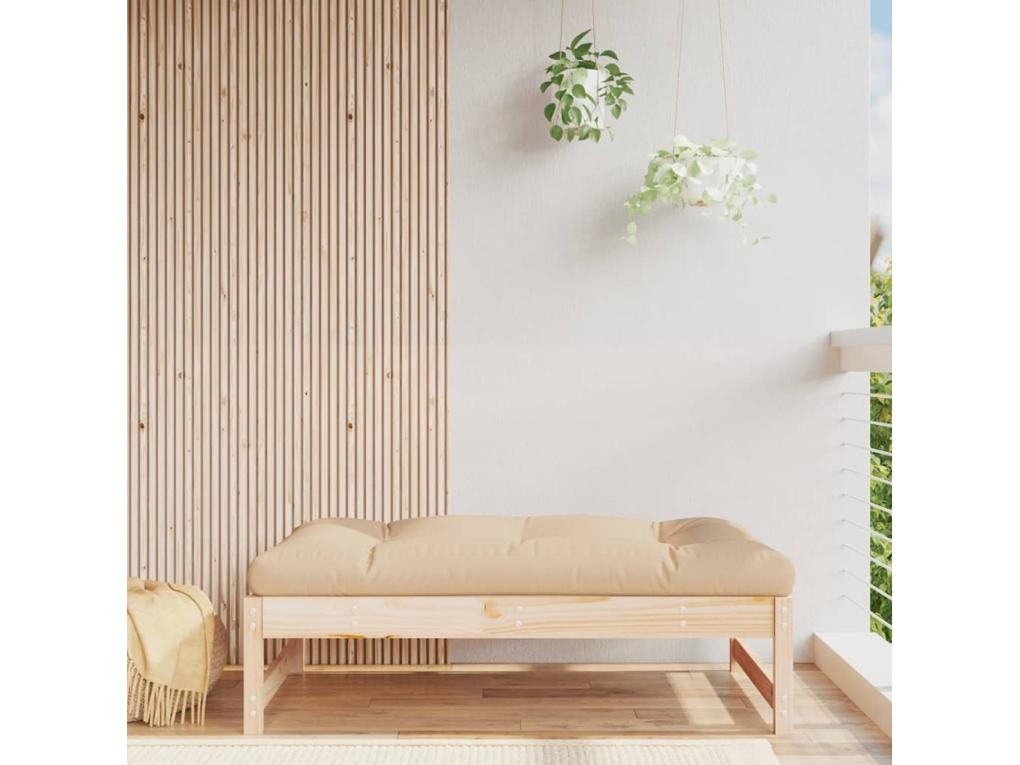 Vidaxl Apoio De Pés Para Jardim 120x80 Cm Pinho Maciço