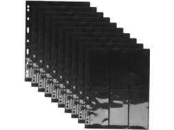 Hoodancos 10 Pages D'album Pour Timbres Noirs En Pet 3 Emplacements - Lote De 10 Feuilles - Design Élégant