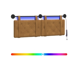 Cabeceira Suspensa com Luz Led Castanho Veludo MAISON EXCLUSIVE