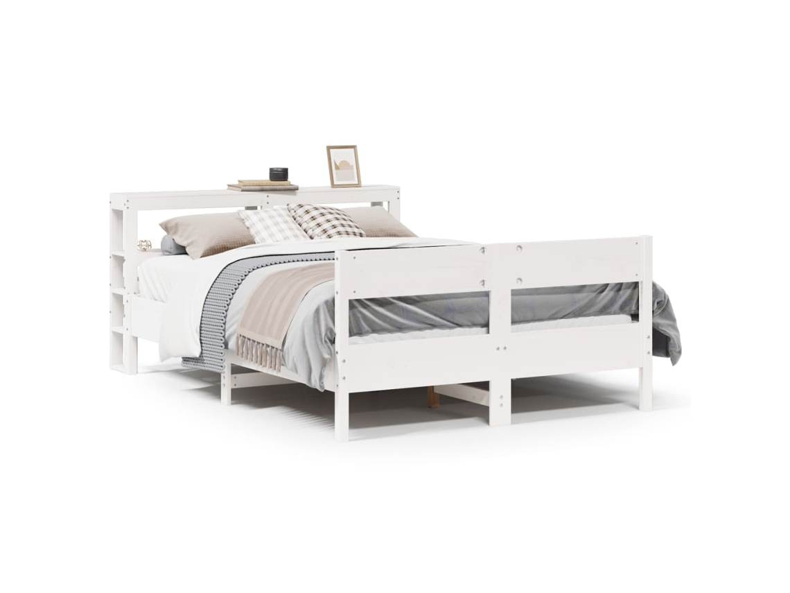Bed Frame, Bed Frames Vidaxl Branco Madeira De Pinho (120 X 200 Cm)