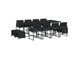 Garden Dining Set, Garden Dining Sets Vidaxl Preto Rattan / Vime (n/a)