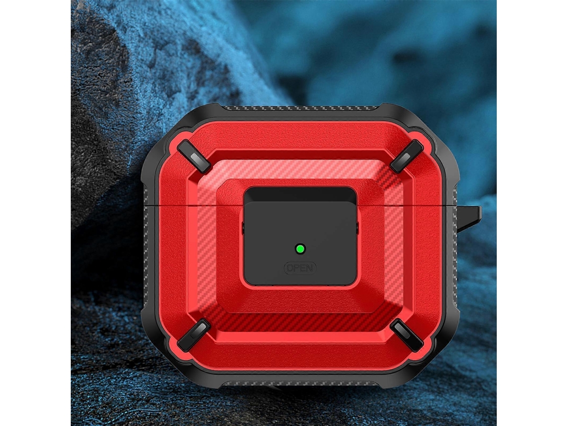 Capa protetora para fones de ouvido com textura de diamante, com interruptor e gancho para AirPods 3 GIECY