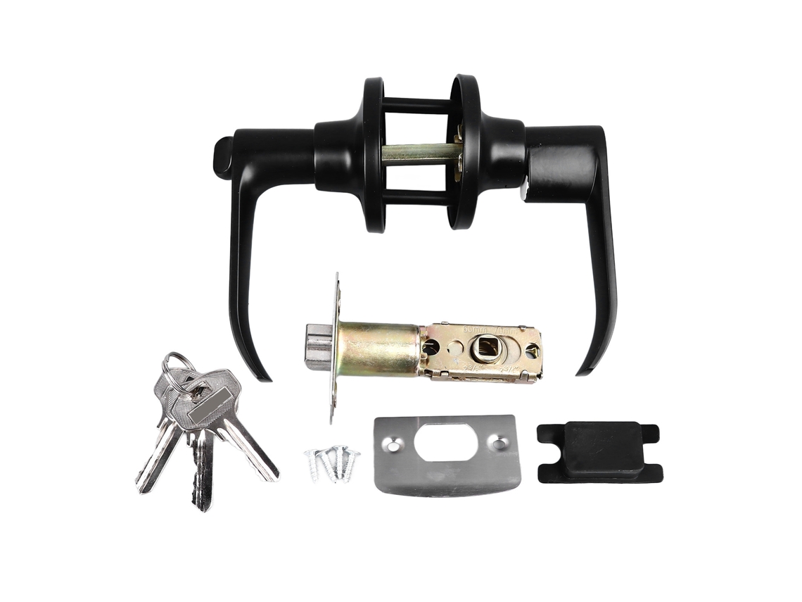 Porta Primerox Alavanca Datada em Liga de Alumínio com 3 Chaves para Quarto Banheiro 45-65mm