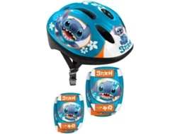 Conjunto Capacete + Joelheira e Cotoveleira STITCH (Azul)