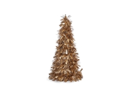Árvore de Natal Mate Enfeite Cintilante Dourado Branco Plástico Polipropileno (18 x 18 x 45,5 cm)