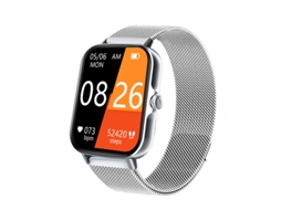 SHAH ARPAN F107 Relógio Inteligente Bluetooth Call Voice Assistant Mede Açúcar no Sangue e Temperatura Corporal Aço Prateado