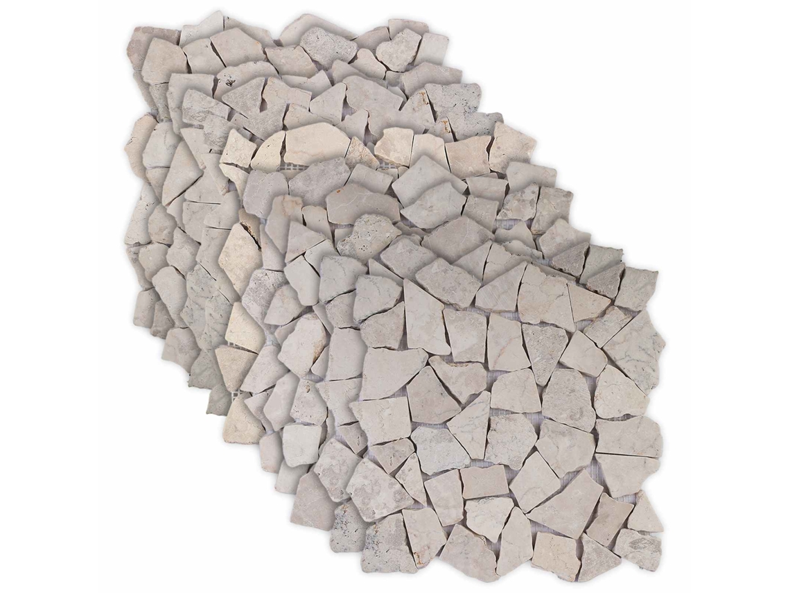 Vidaxl Azulejos De Mosaico Creme 30 X 30 Cm Mármore