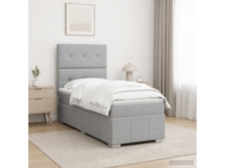 Vidaxl Cama Box Spring Com Colchão Cinzento-claro 90 X 190 Cm Tecido