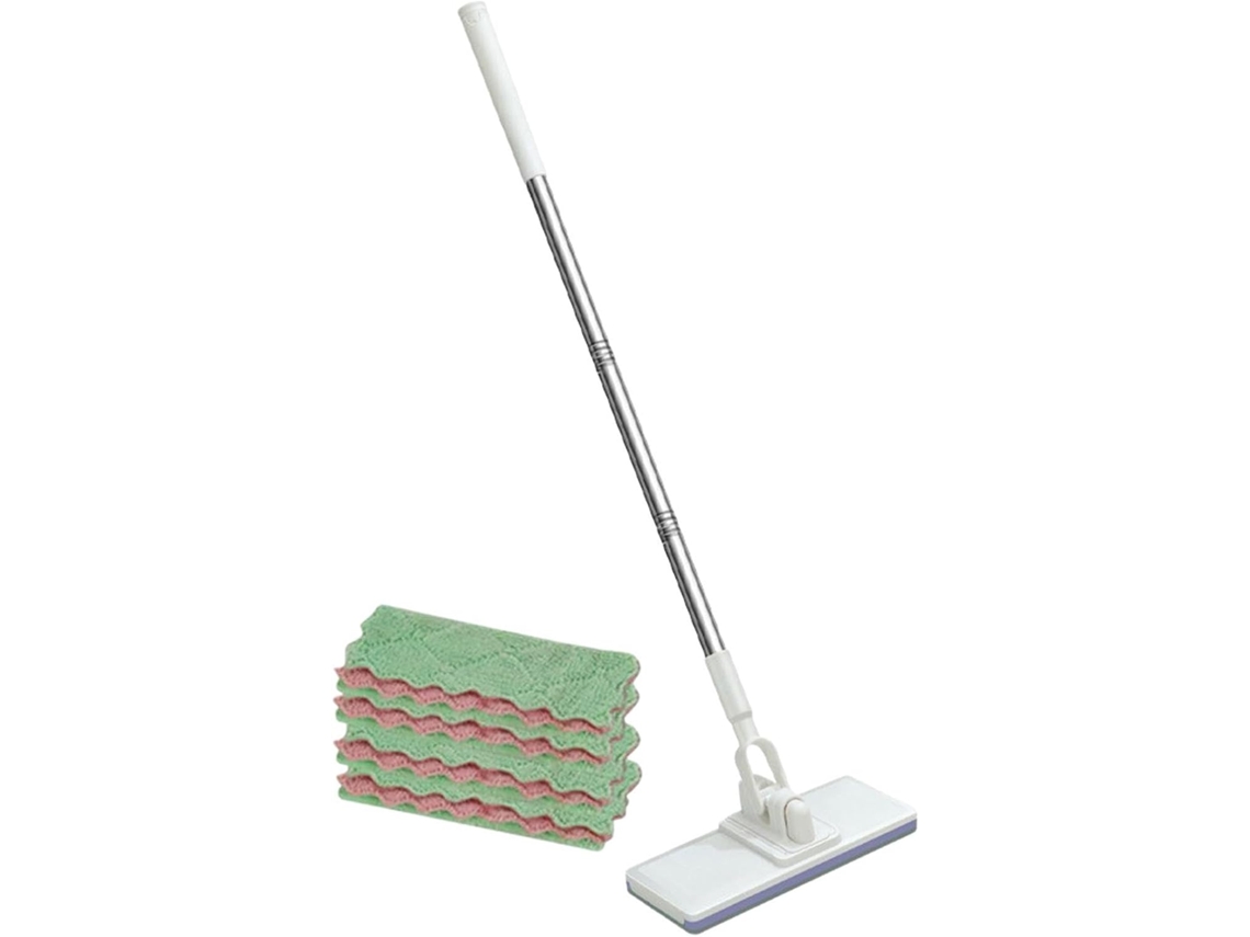 Mop Clip Com 5 Panos Laváveis Para Pisos Secos E Molhados