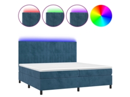 Box Spring Bed, Box Spring Beds Vidaxl Azul Veludo (200 X 200 Cm)