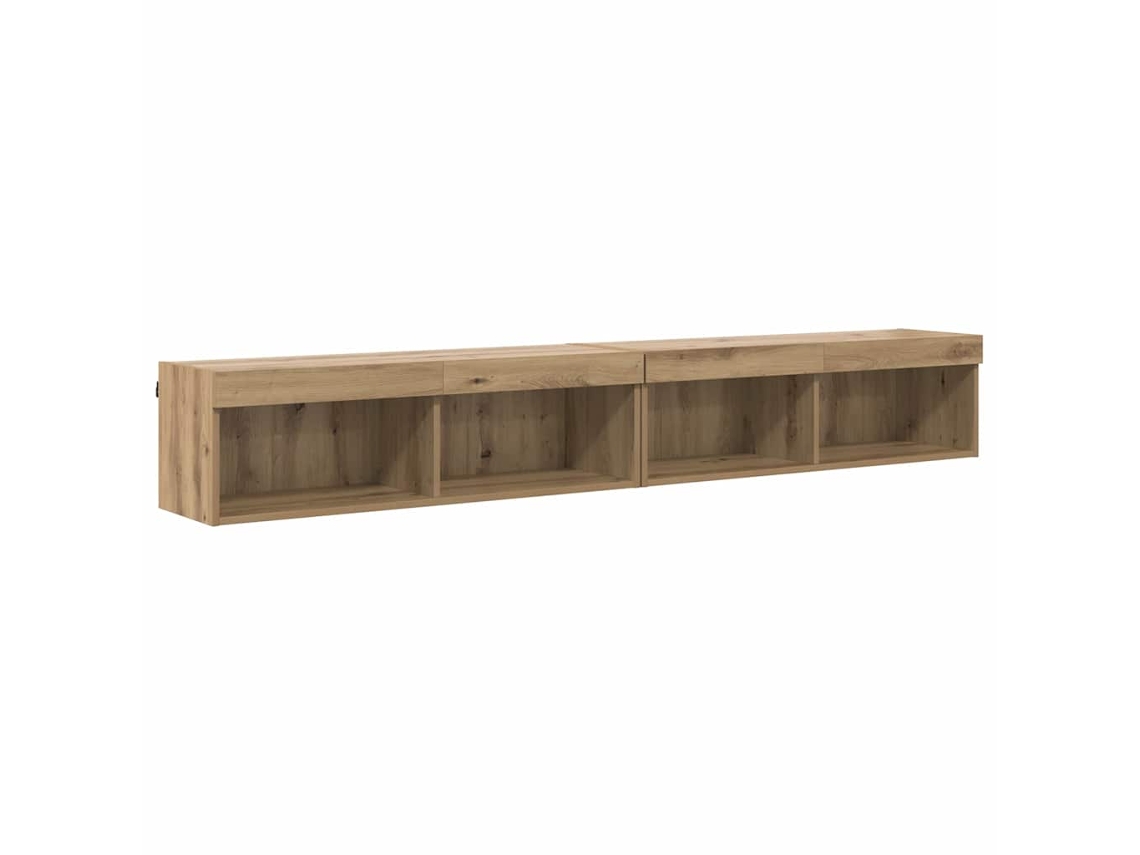 Conjunto 2 Gabinete Para Tv Vidaxl Castanho Derivados De Madeira (100 X 30 X 30 Cm)