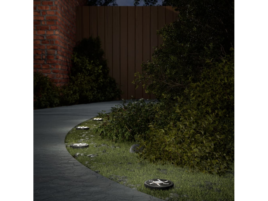Vidaxl Luzes Solares Para Exterior Com Espigões 12 Pcs Branco Quente