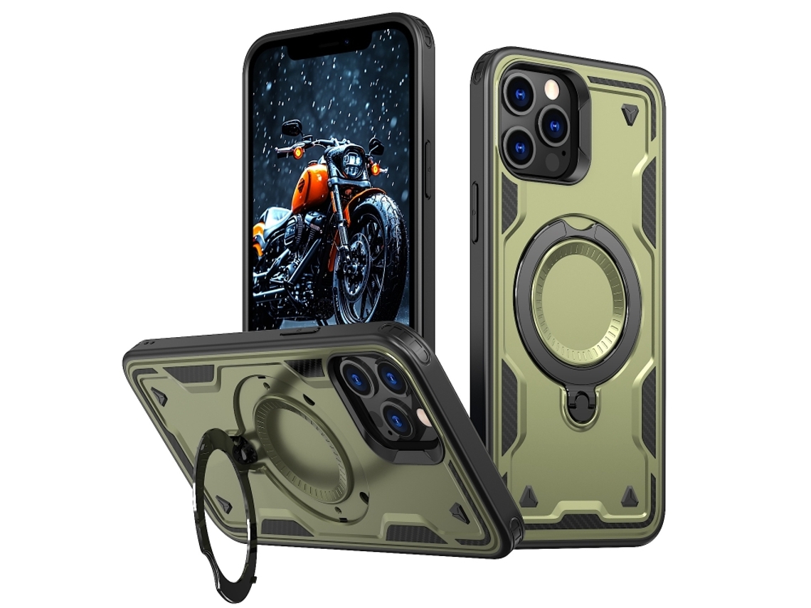 Capa Armor Híbrida Pc Tpu Para Iphone 12 Pro - Suporte De Anel Magsafe