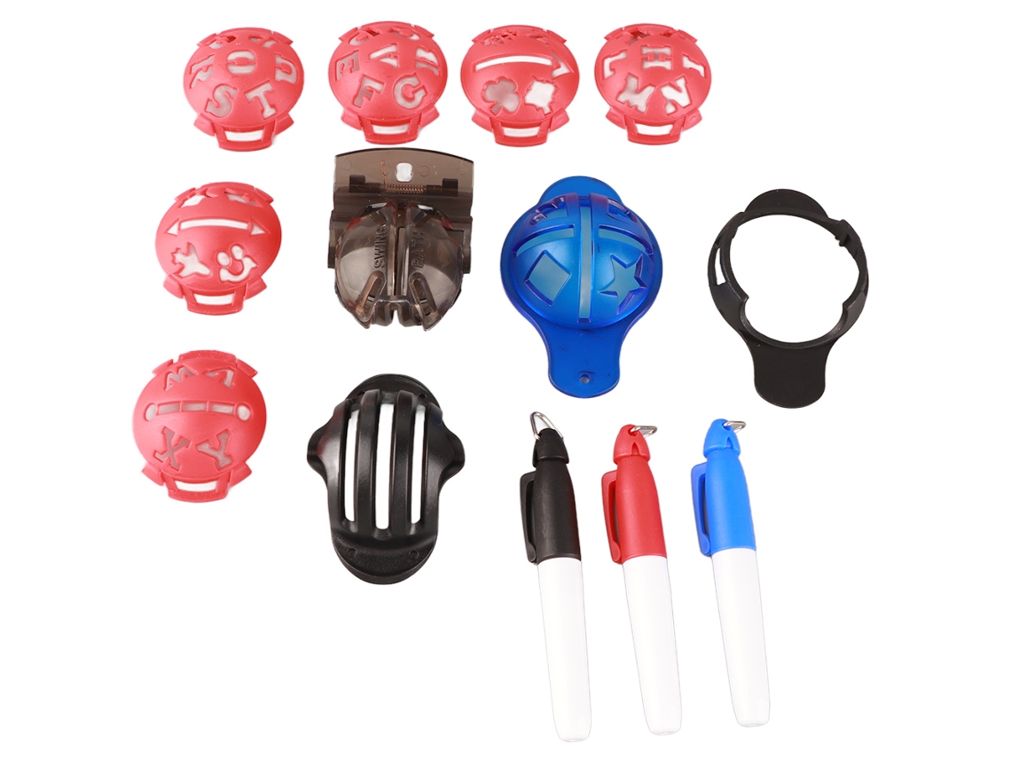 Kit de alinhamento de marcadores de bola de golfe com 12 peças S/BRAND